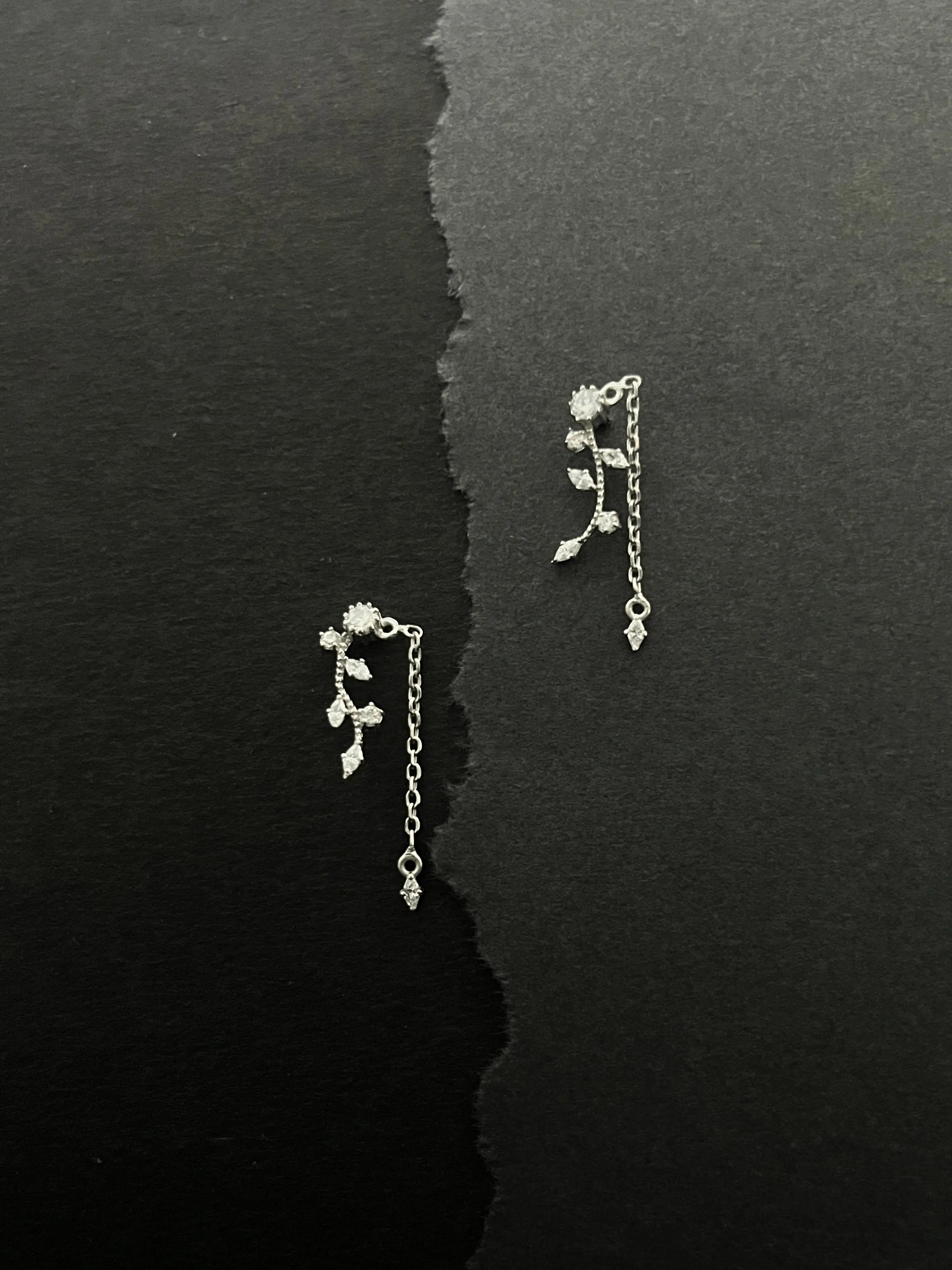 The Modern Willow Ear Climber with Marquise Accents