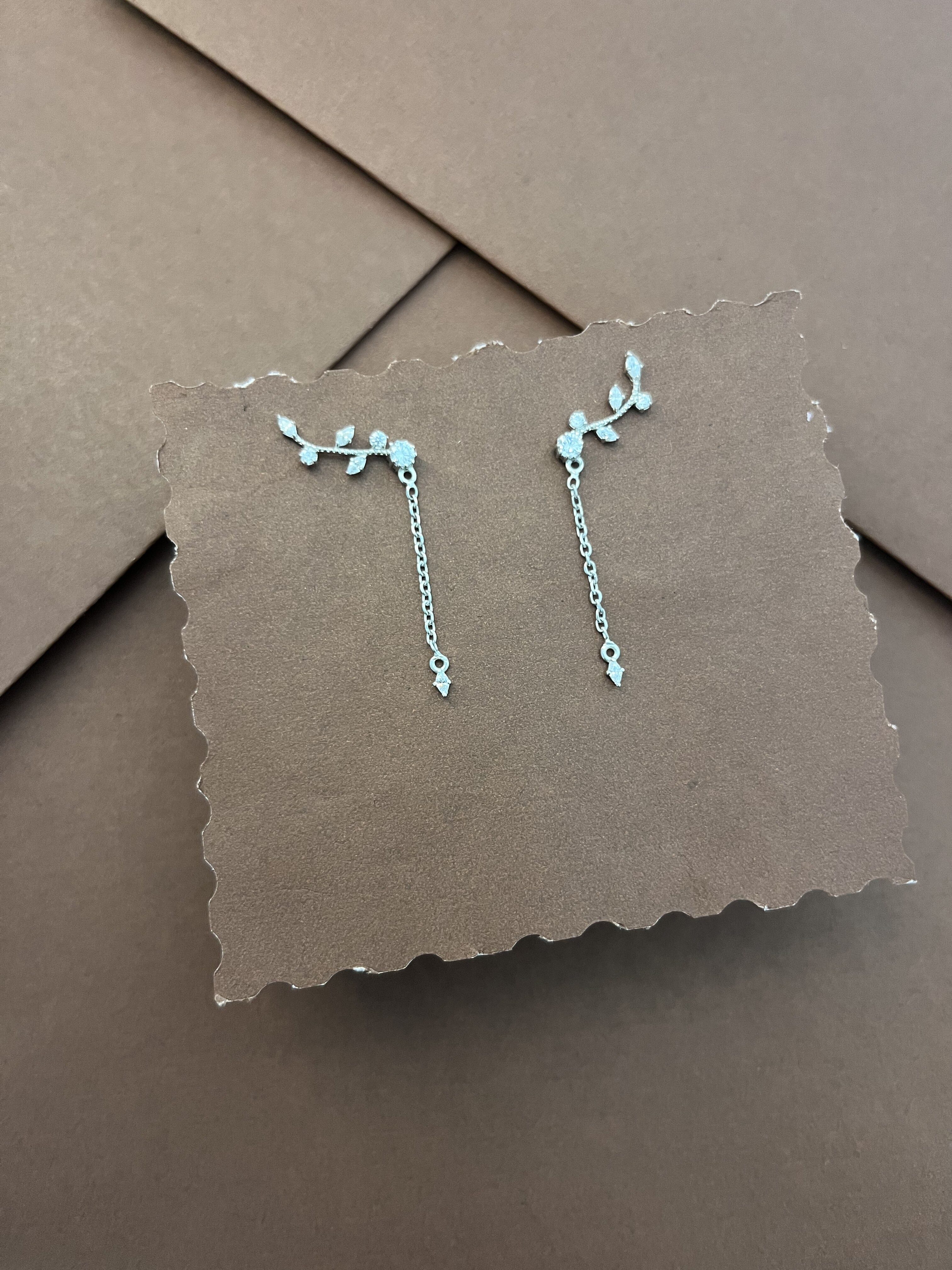 The Modern Willow Ear Climber with Marquise Accents - Image 2
