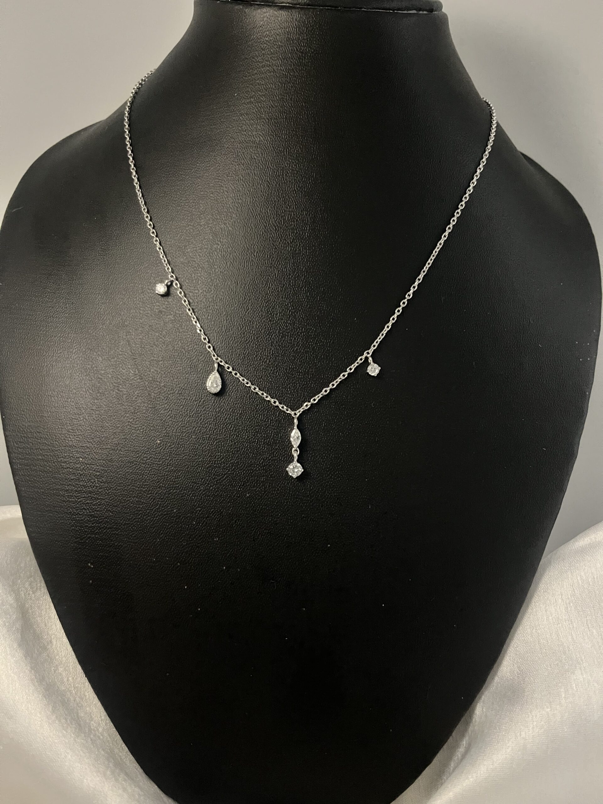 The Modern Silhouette Diamond Dangle Necklace - Image 4