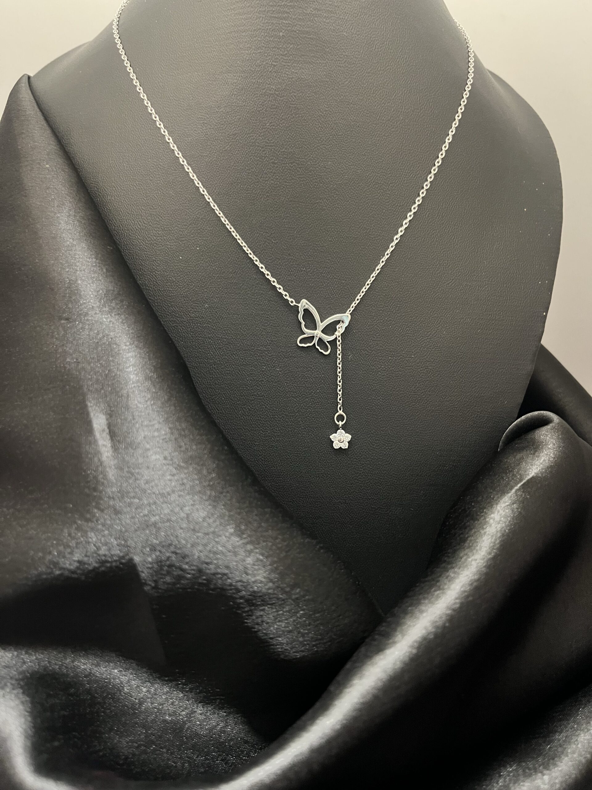 The Butterfly Drop Diamond Necklace - Image 2