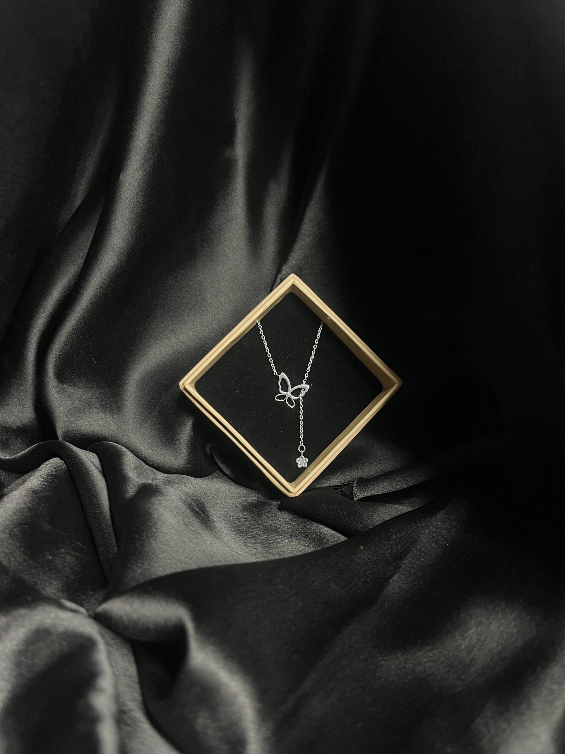 The Butterfly Drop Diamond Necklace - Image 3