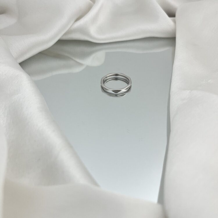 Minimalist Silver Prism ring