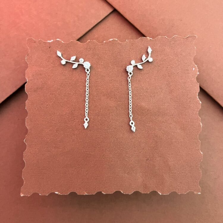 The Modern Willow Ear Climber with Marquise Accents